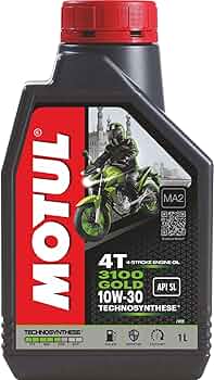 Motul 3100 4T Gold 10W30 High Performance Semi Synthetic Engine Oil for Bikes (1 L)